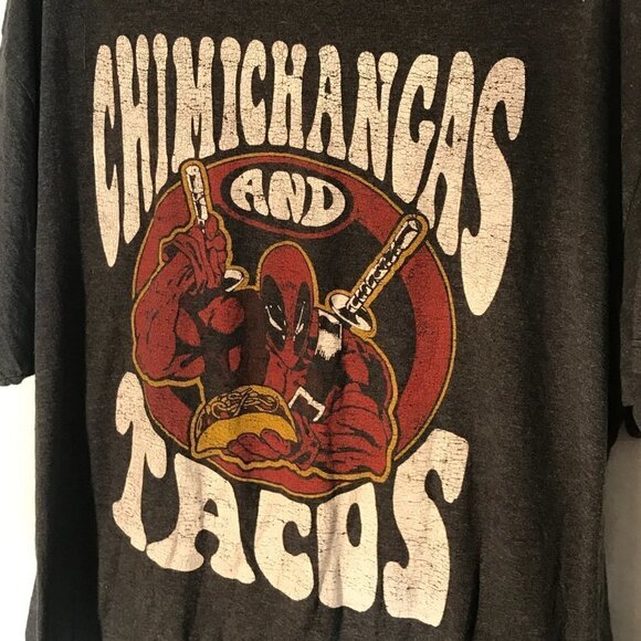 MARVEL Deadpool Gray Short Sleeve Tee Shirt 2XL - Picture 3 of 6